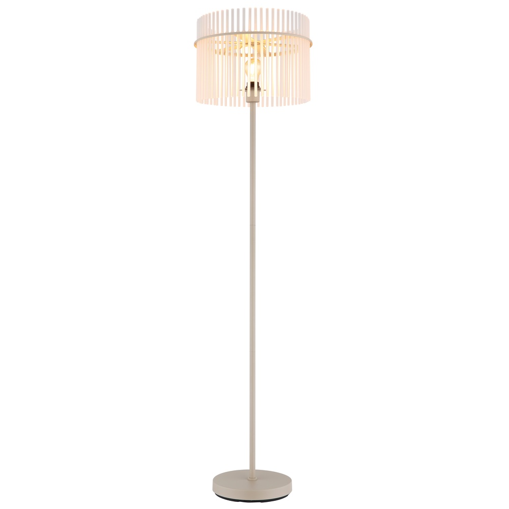 Globo Vloerlamp Gorley zand bruin met glas Ø 38cm - 15698SB