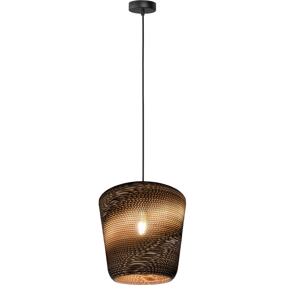 Masterlight Zwarte hanglamp Carta Moody Ø 34cm Think Paper kap - 2540-05-05-34