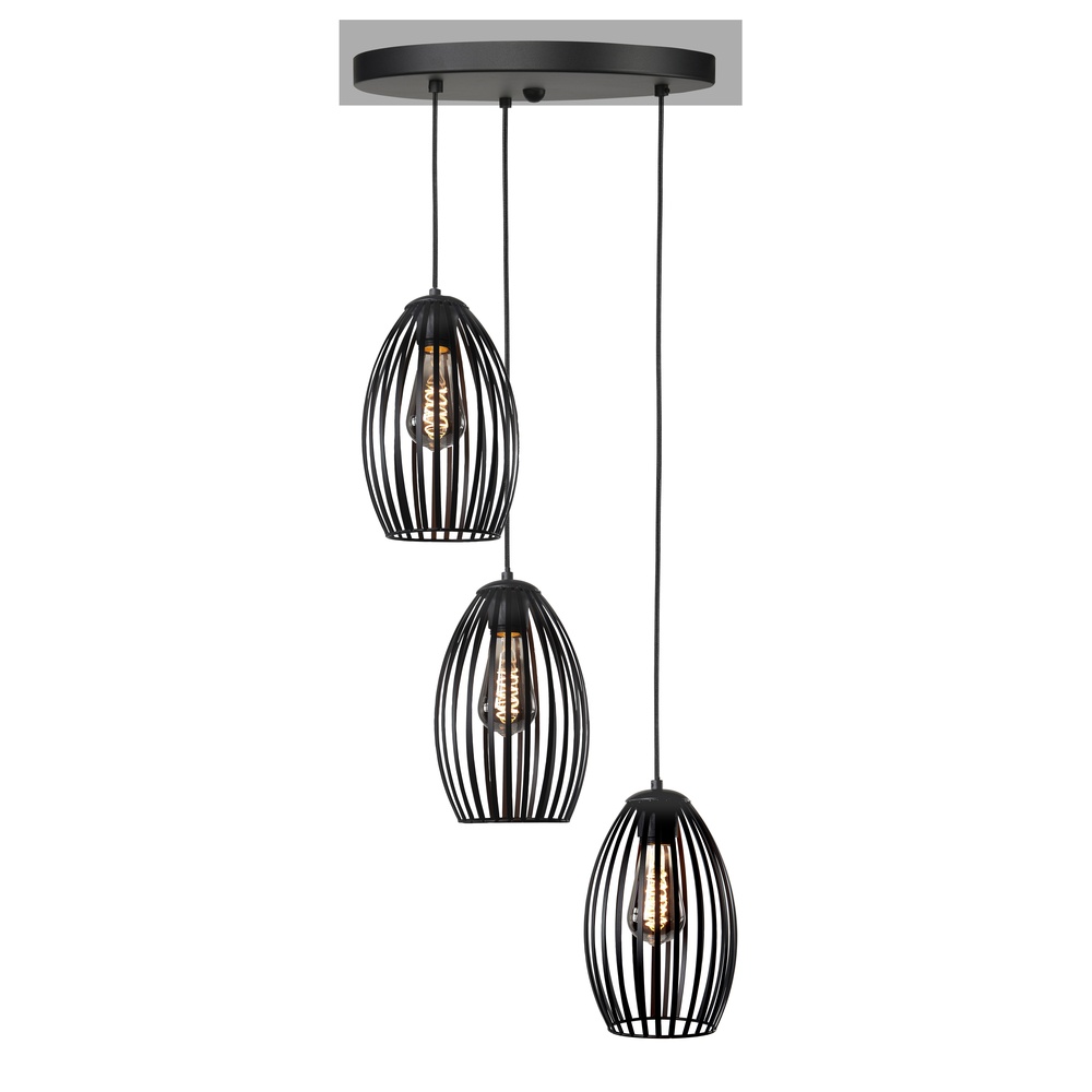 Highlight Hanglamp Gabbia zwart 3-lichts - H5166.01