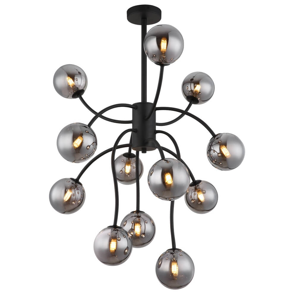 Globo Zwarte plafondlamp Riha 12-lichts - 56133-12D