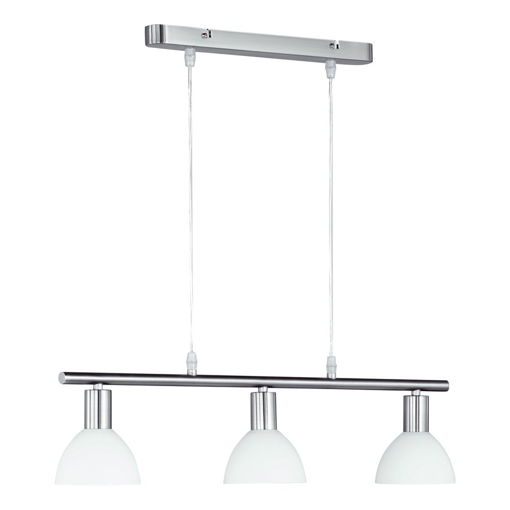 Trio Landelijke HanglampDallas 3-lichts wit met nikkel - R335110307