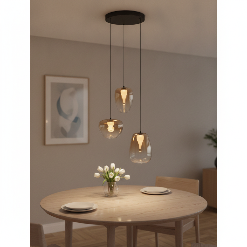 Lyora Design hanglampOblo 3-lichts amber glas - 9009177