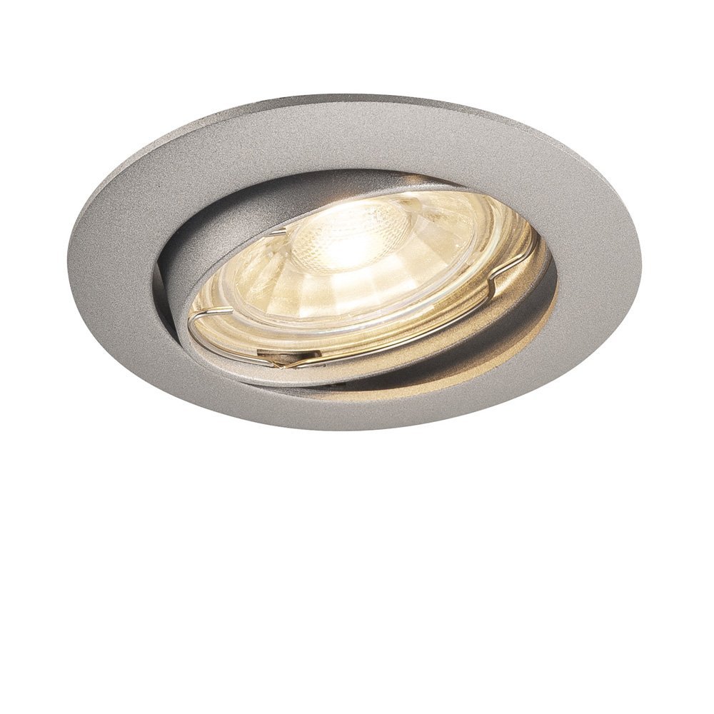 SLV Richtbare inbouwspot Pika GU10 8,3cm rond grijs - 1000721