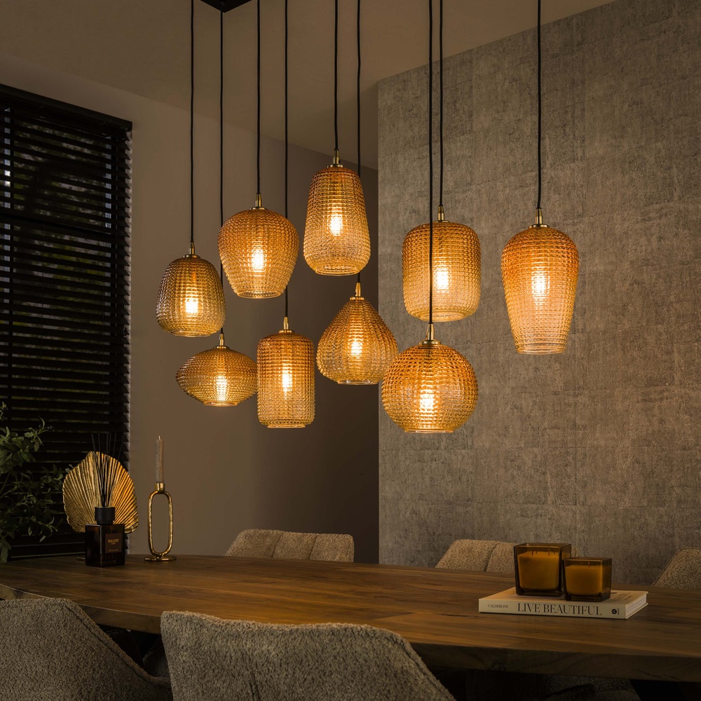 Lyora XXL hanglampDot 9 amber fading glazen - 7096/39A