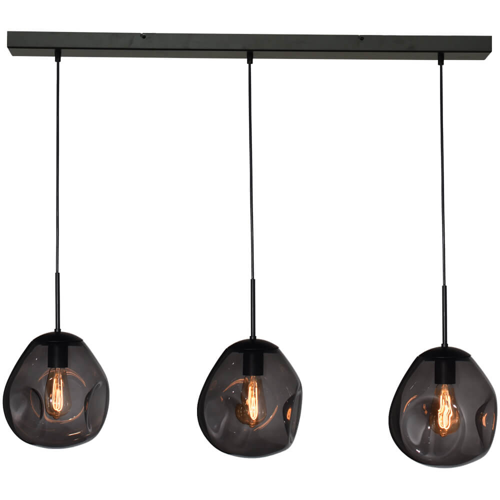 Masterlight Glazen hanglamp Lava 3x smoke glas Ø 24cm - 2761-05-100-3-05-61