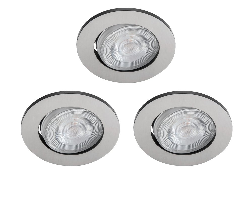 Philips Led inbouwspots Taragon (3x) 3x4,5w - 2700K - 8,5cm grijs - 75583600
