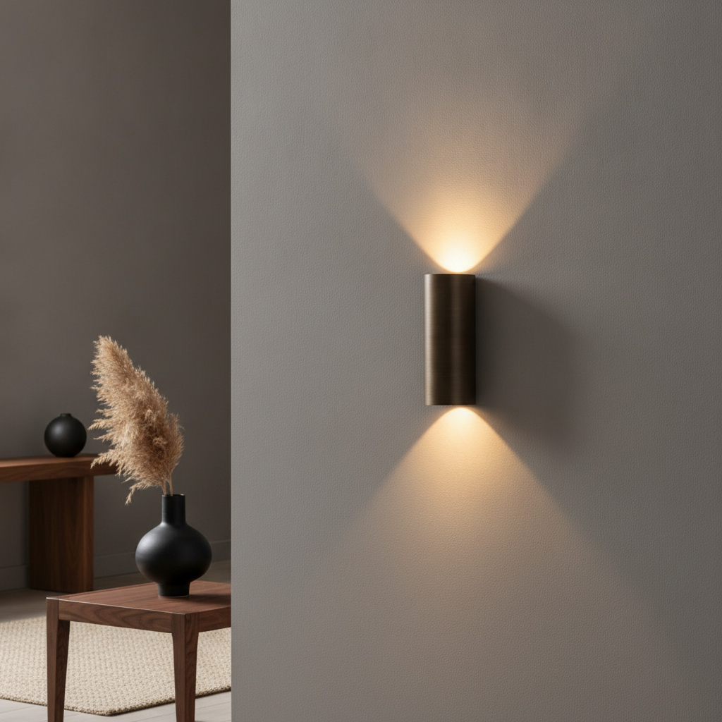 Artdelight Strakke wandspotBrody 2 dim to warm donker antiek bruin - WL BRODY2 DTW DAB