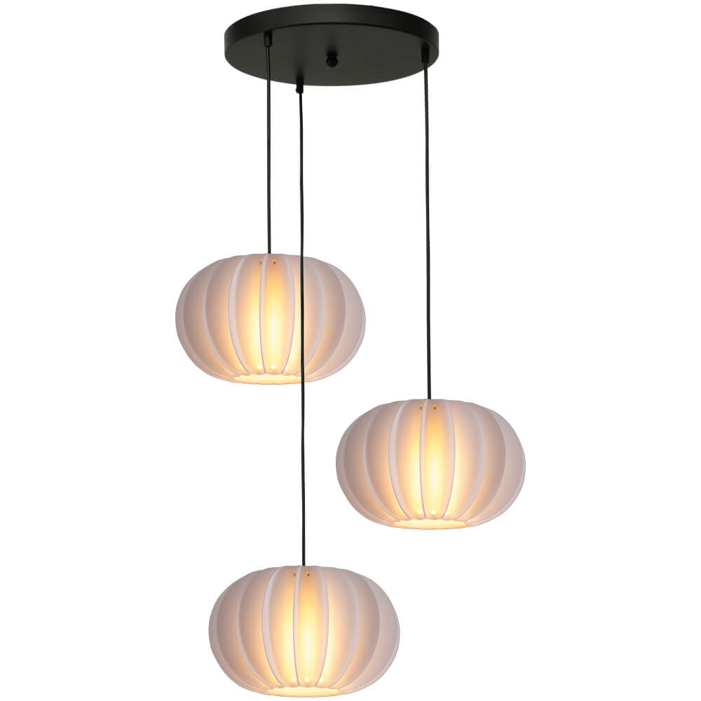 Masterlight Vide hanglamp Arena met witte kappen - 2722-05-35-3-30