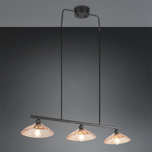 Trio Klassieke hanglampEluna 3-lichts zwart - R36523032