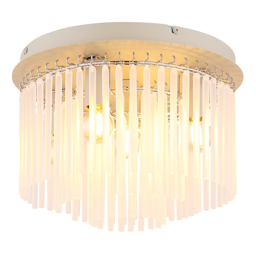 Globo PlafondlampGorley zand bruin met glas Ø 32cm - 15698DB afbeelding