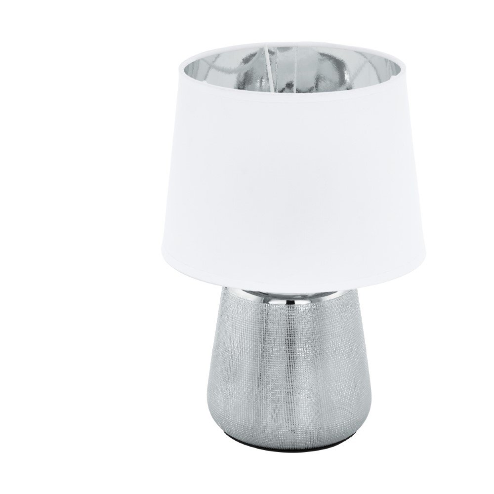 Eglo Design schemerlamp Manalba 1 zilver met witte lampenkap - 99329
