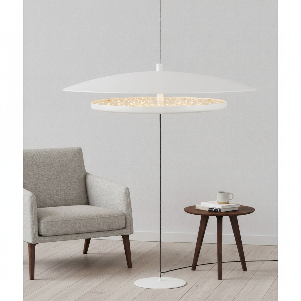 Lyora Design vloerlamp Olos Ø 35cm wit - 110840