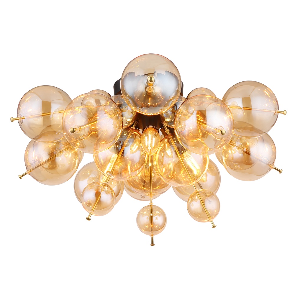 Globo Unieke plafondlamp Udo amber glas - 15633DA