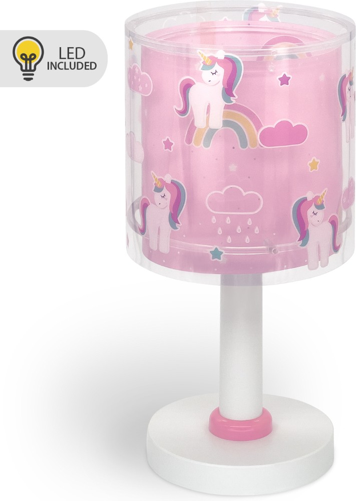 Dalber Tafellamp Unicorns roze voor kinderkamer - 41591N