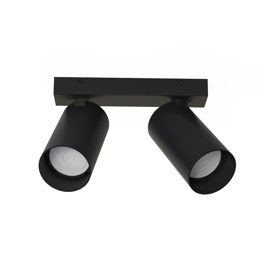 Lyora Zwarte opbouwspotMono 2-lichts kantelbaar - 7841