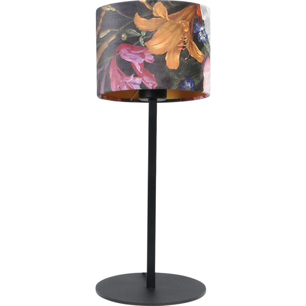 Masterlight Zwarte tafellamp Venus met Flower lampenkap - 4470-05-BL-30