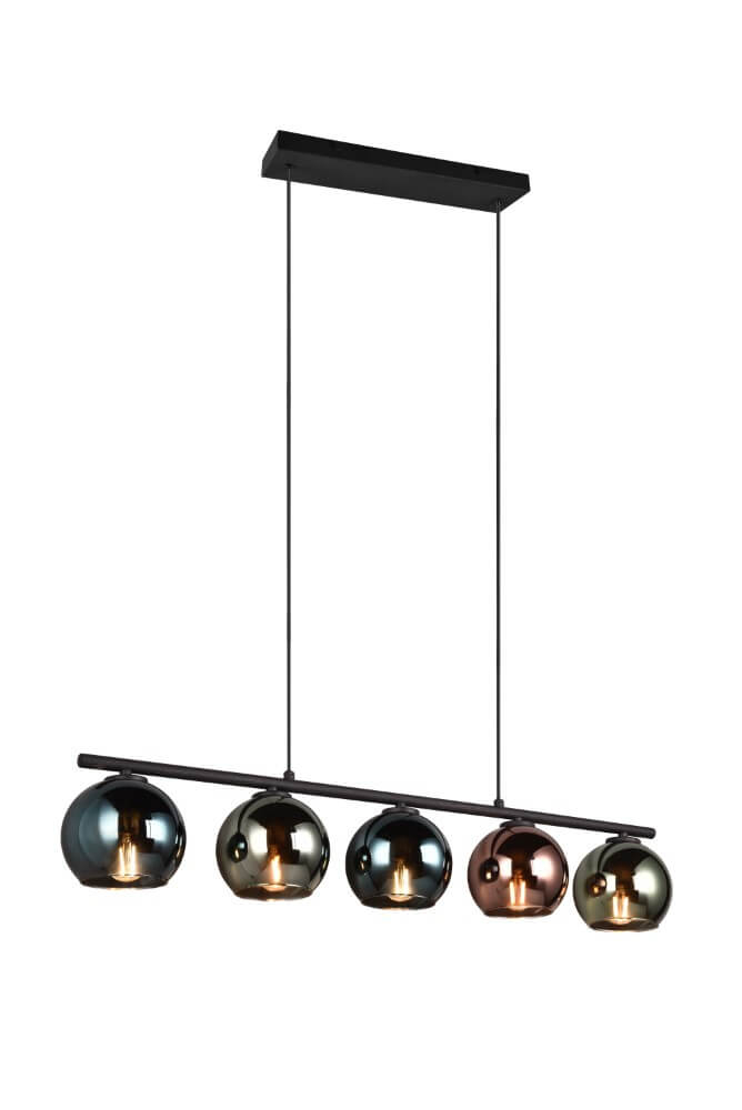 Trio Design hanglampSheldon zwart met smoke glas - R31305017