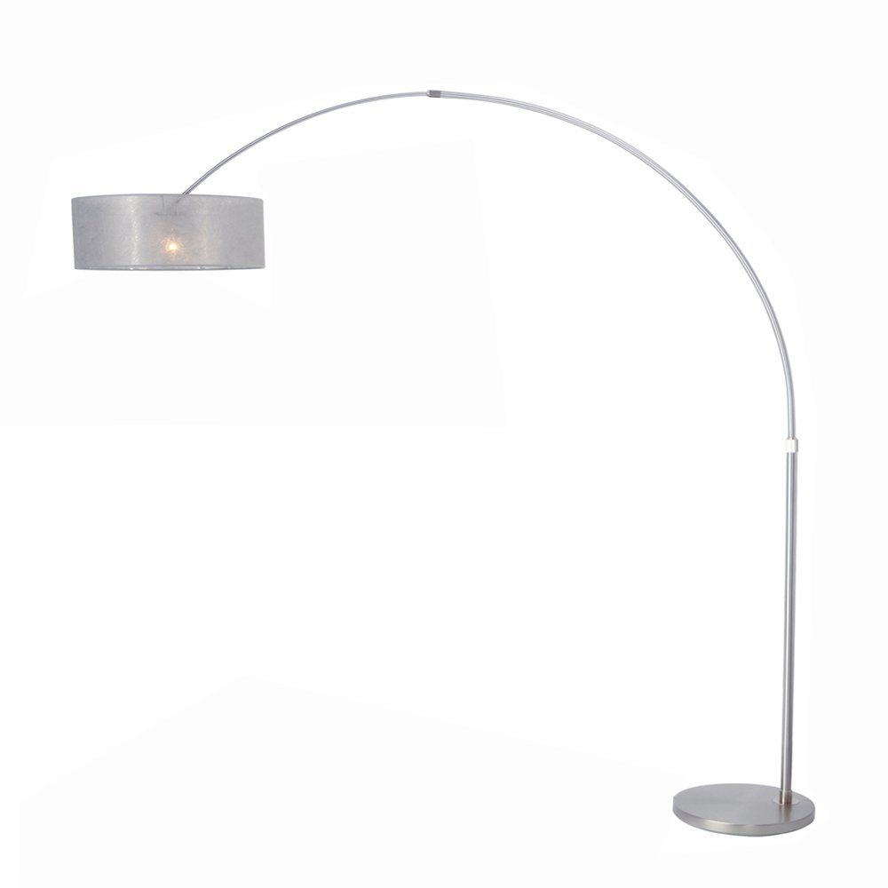 Steinhauer BooglampStresa RVS met zilver sizoflor lampenkap - 9680ST afbeelding