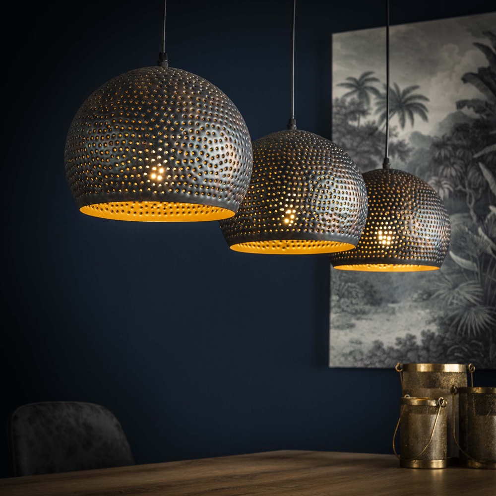 Lyora Gaatjes hanglamp Punch 3 bollen Ø 25cm - 8098/56