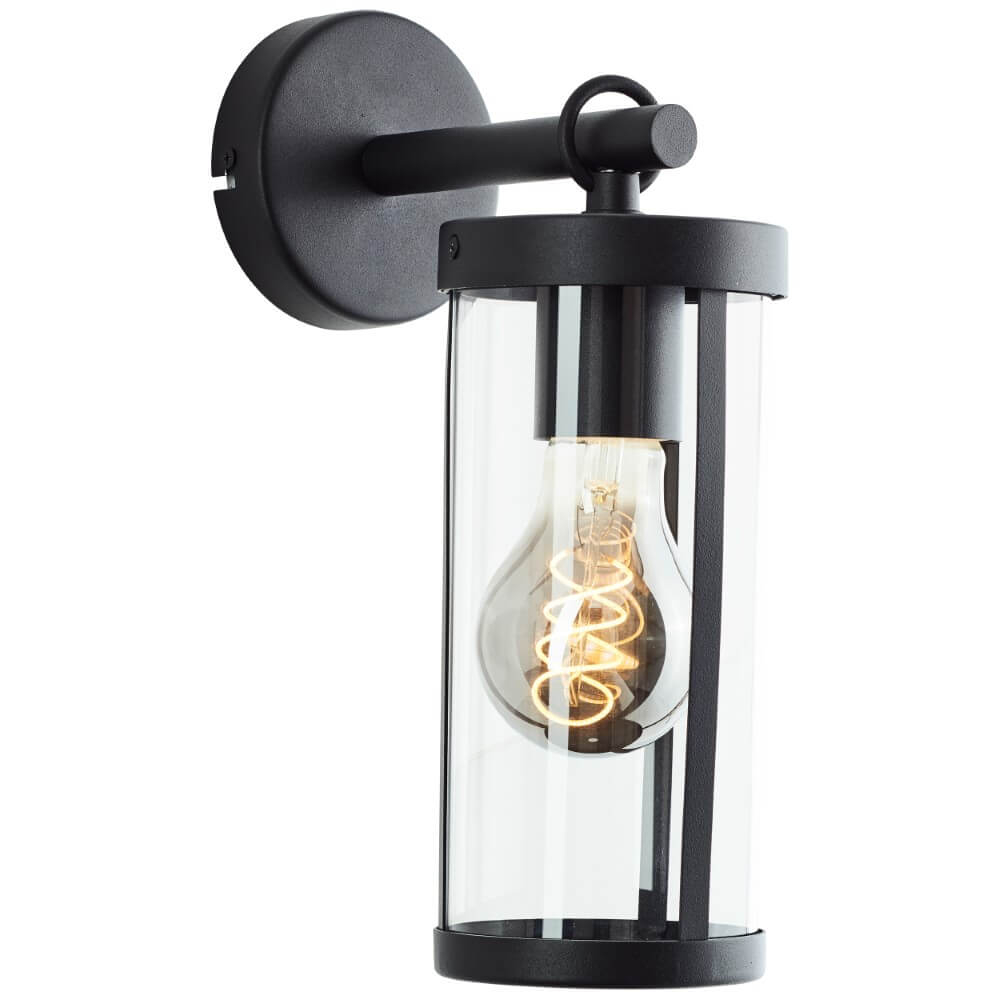 Brilliant Zwarte wandlampSidney transparant glas - 44290/06