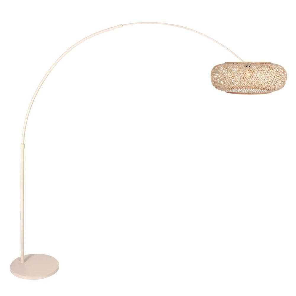 Steinhauer BooglampSparkled Light crème met bamboe kap Ø 60cm - 4319CR