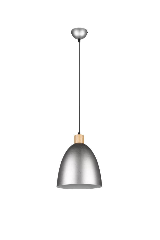 Trio HanglampJagger RVS met houtbruin - R30681067