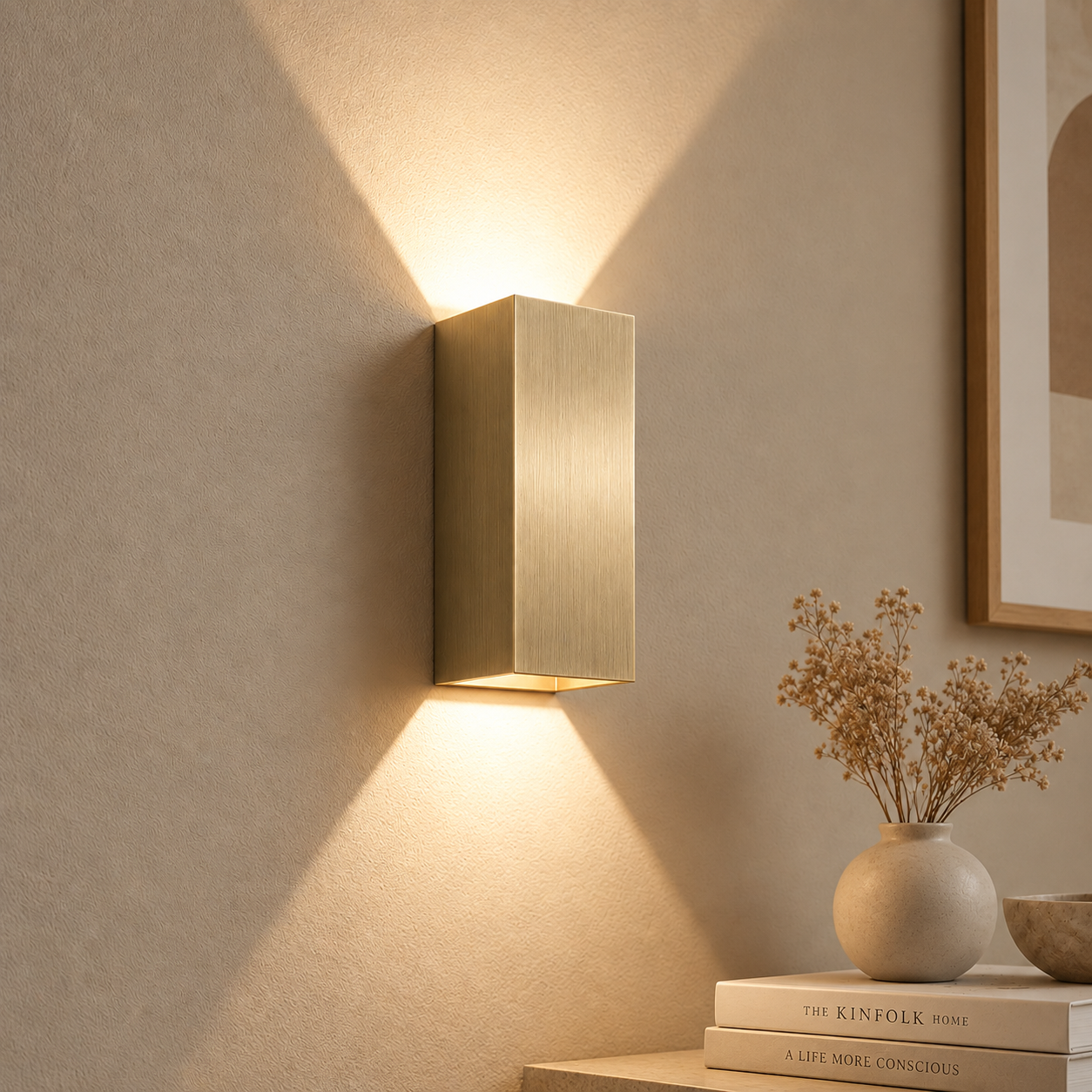 Artdelight Strakke wandlamp Dante XL brons - WL DANTE2 XL LB