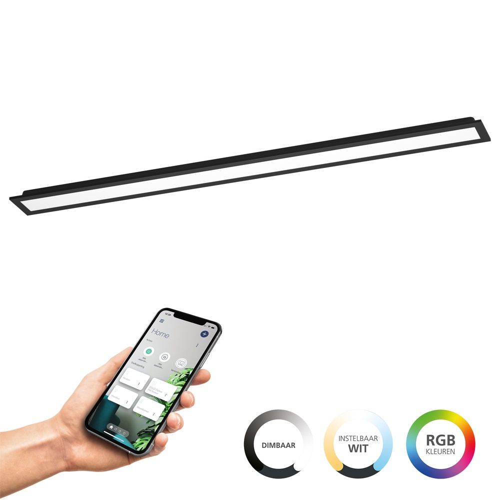 Eglo Plafondlamp Moradillo 3-staps CCT zwart 14,5cm - 901488