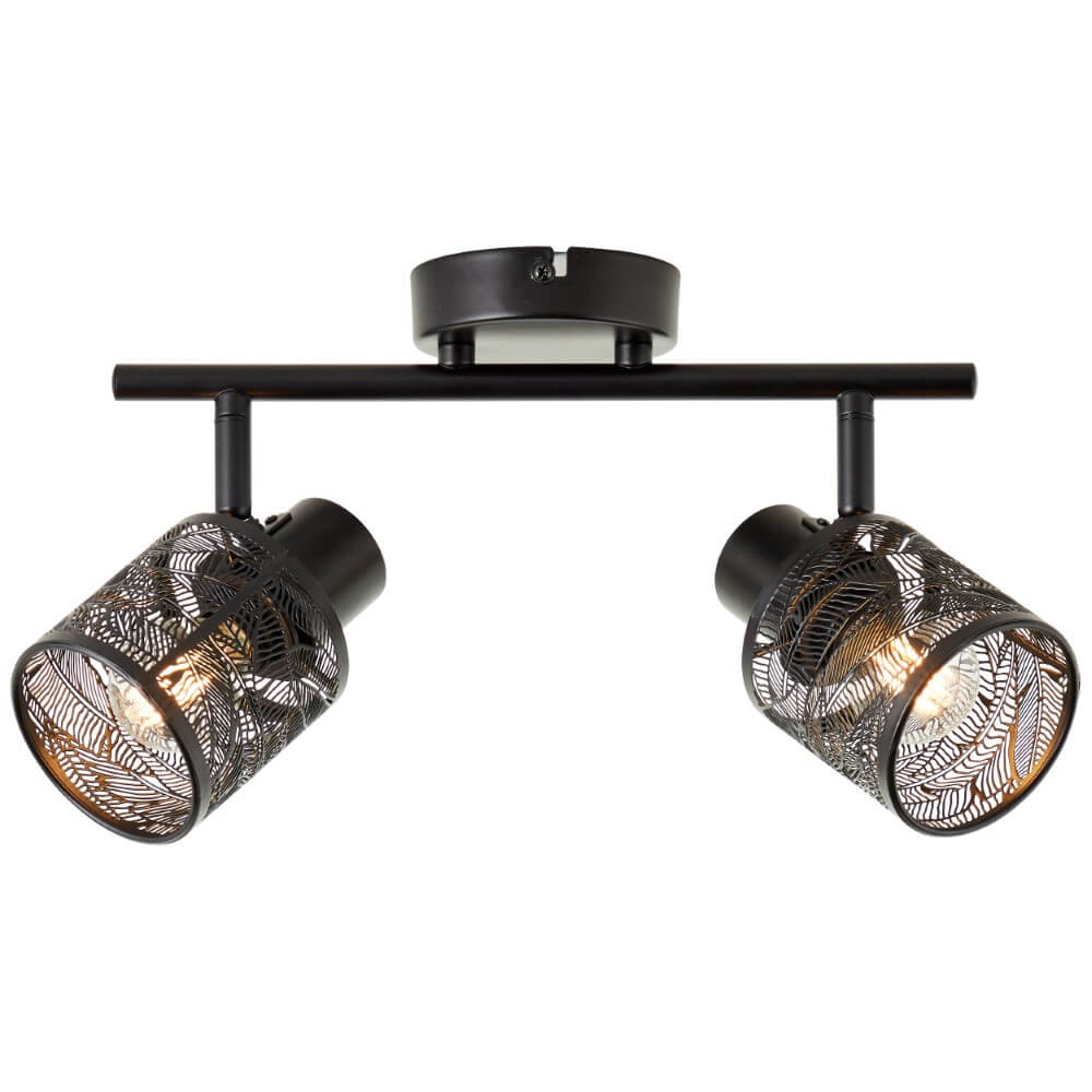 Brilliant Zwarte plafondlamp Bano 2-lichts - 99869/76