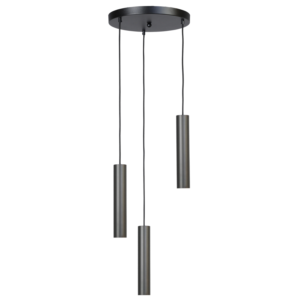Masterlight Zwarte hanglamp Run 3-lichts cilinders - 2382-05-05-35-3