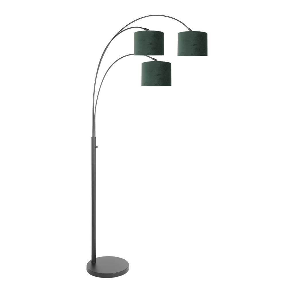 Steinhauer VloerlampSparkled Light zwart met groene kappen - 3827ZW