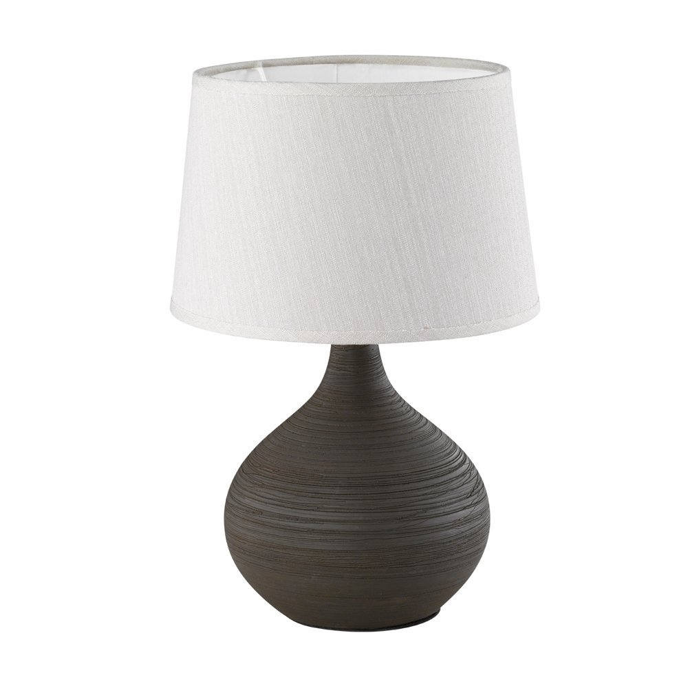 Trio Tafellamp Martin 29cm aarde bruin met wit - R50371026