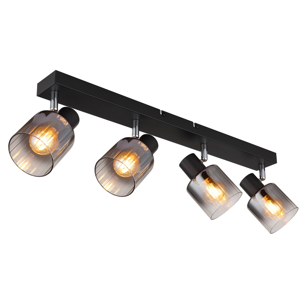 Globo PlafondlampJack 4-lichts zwart - 80400408