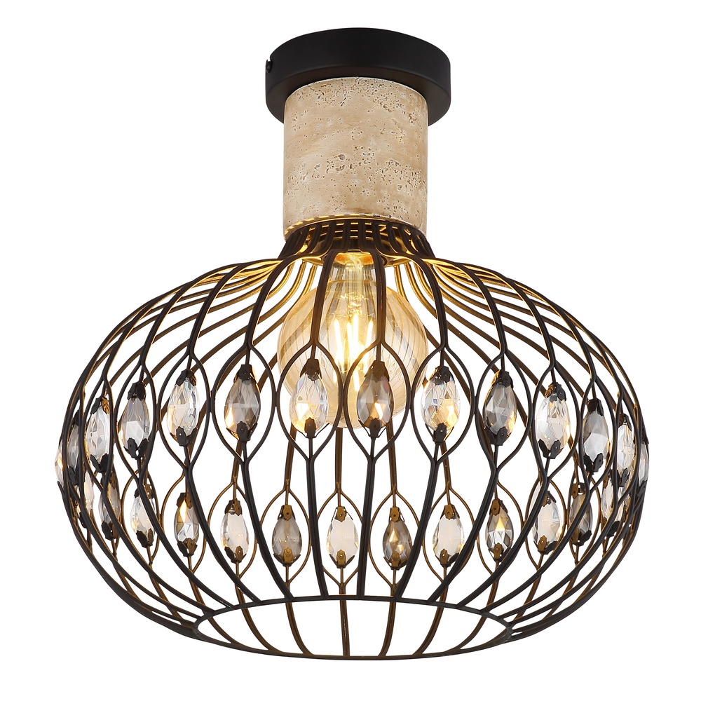 Globo Plafondlamp Dorthy landelijk zwart - 15778D