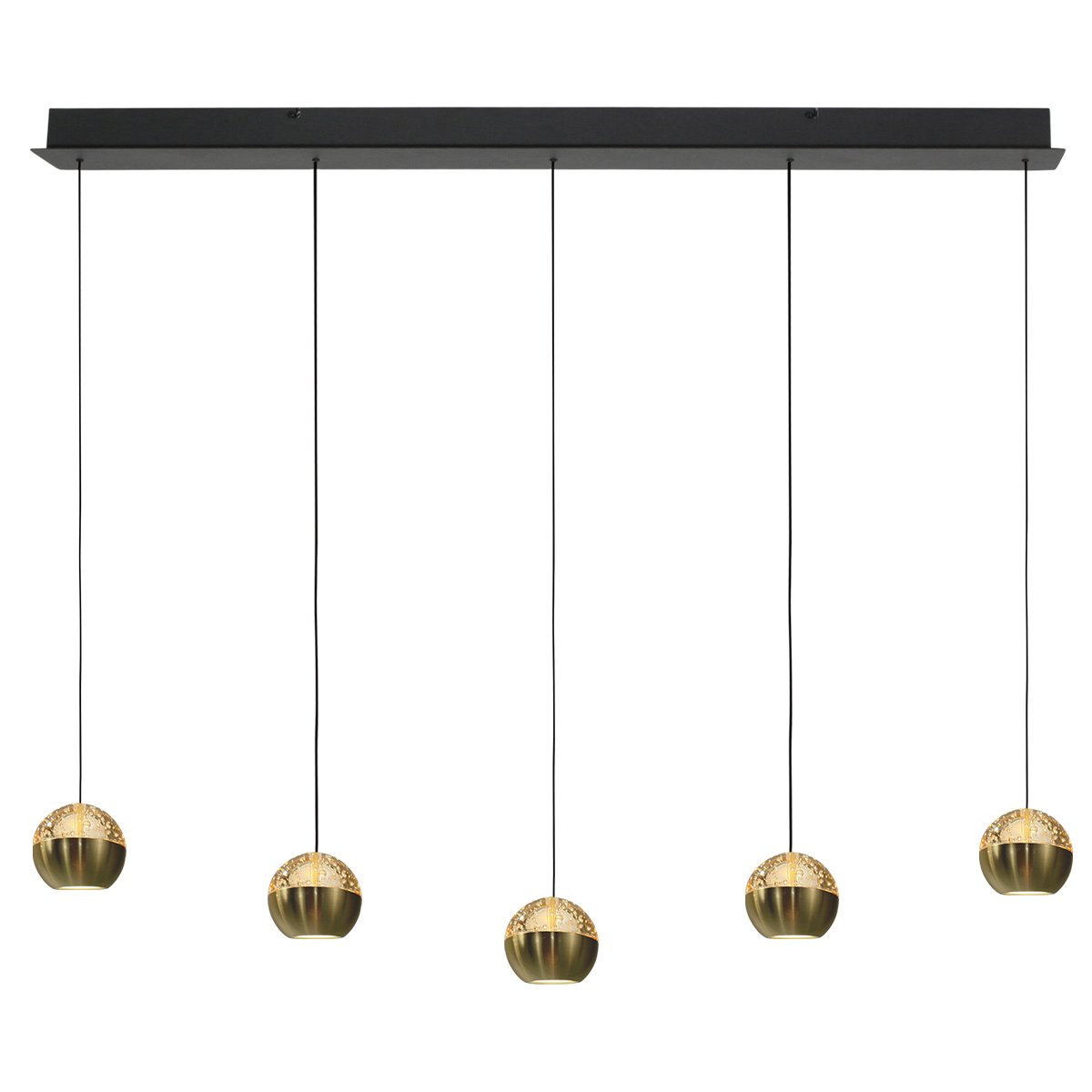 Steinhauer 5-licht eettafel hanglampBelluno led - messing goud met glas - 4586ME