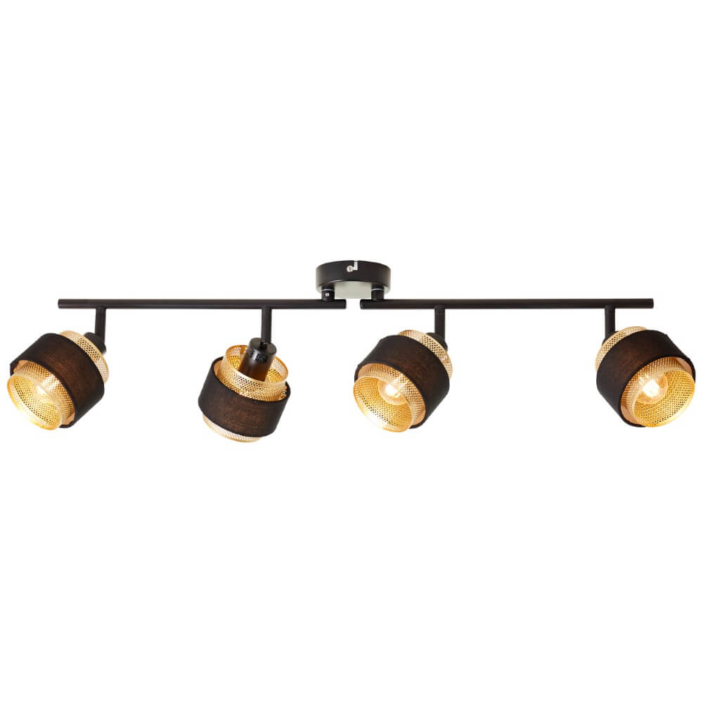 Brilliant 4-lichts plafondlamp Grove zwart met goud - 99302/86