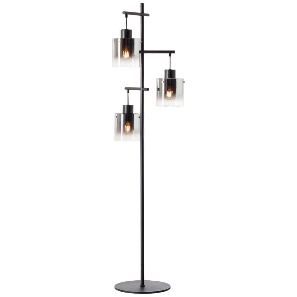 Brilliant Zwarte vloerlampSimonis 3-lichts - 93168/93