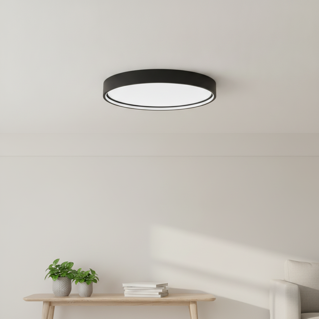Lyora Ronde plafondlampOlaf zwart Ø 45cm - 110505