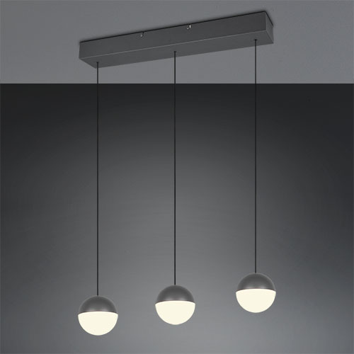 Trio 3-lichts hanglamp Senta antraciet - R33553142