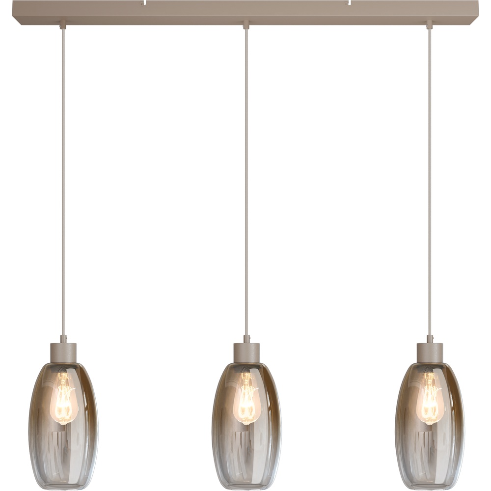 Masterlight Glazen hanglamp Olive 3x Ø 15cm - zand - 2431-36-100-3-02-15