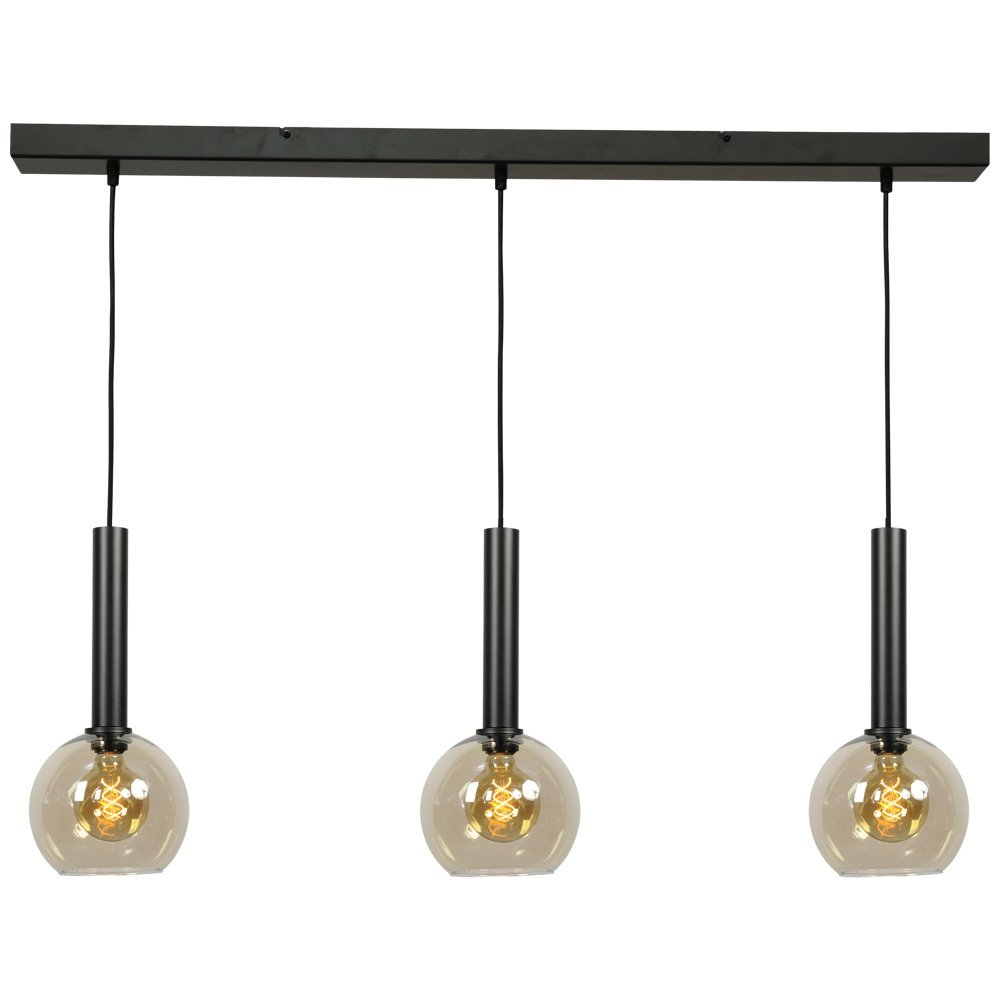 Masterlight Zwarte eettafel hanglamp Bella 3-lichts - 2981-05-05-100-3-20