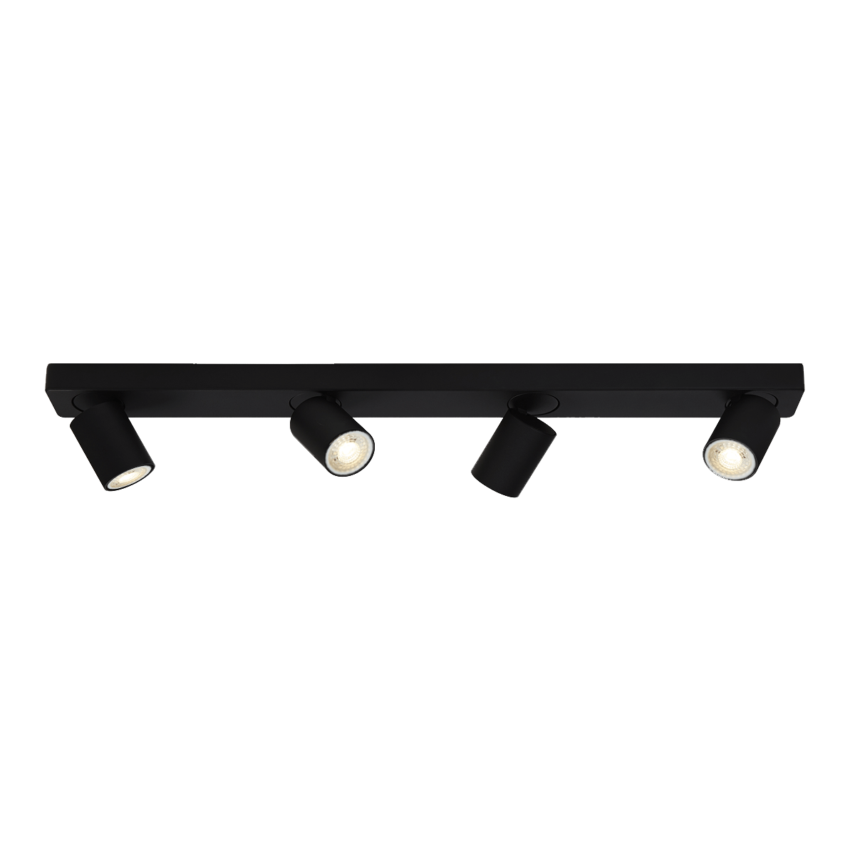 LVWIT Plafondlamp GU10 Matzwart Rechthoekig - 3-Vlams Plafondspots Metalen Helling (zonder Lamp)