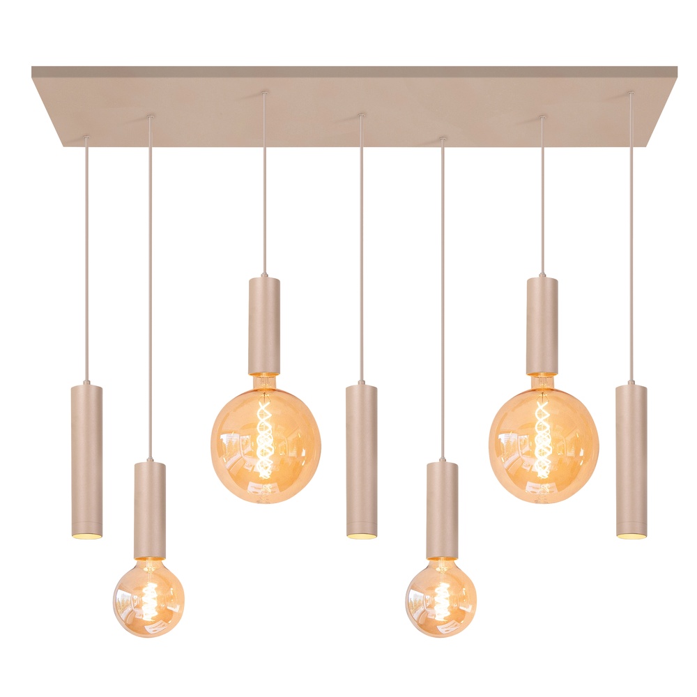 Highlight Design hanglamp Locarno 7-lichts zand bruin - O1081.03