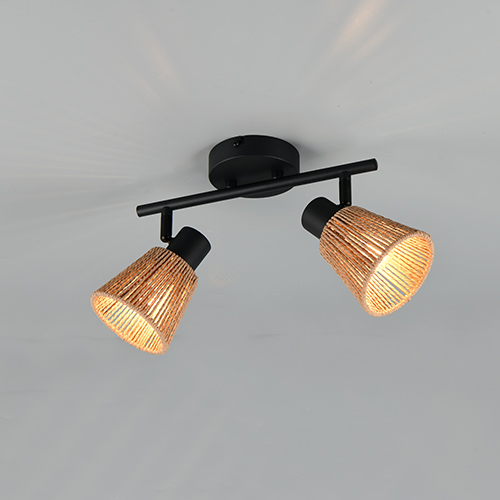Trio Plafondlamp Natrel dubbel bruin - R86492036
