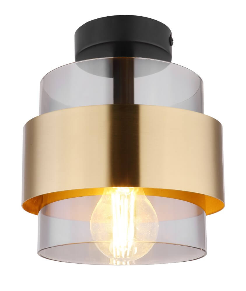 Globo Plafondlamp Milley zwart met goud - 15560D