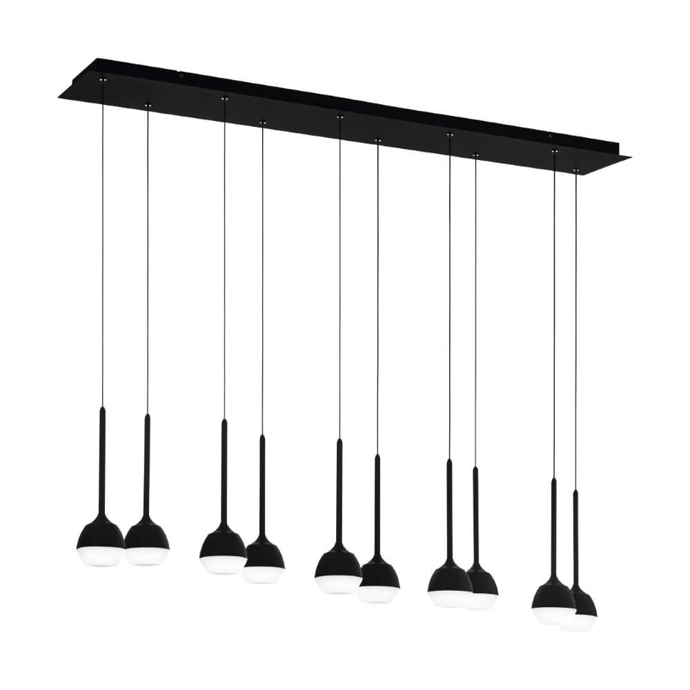 Stars of Light 10-lichts hanglamp Nucetto zwart rechthoekig - 39713