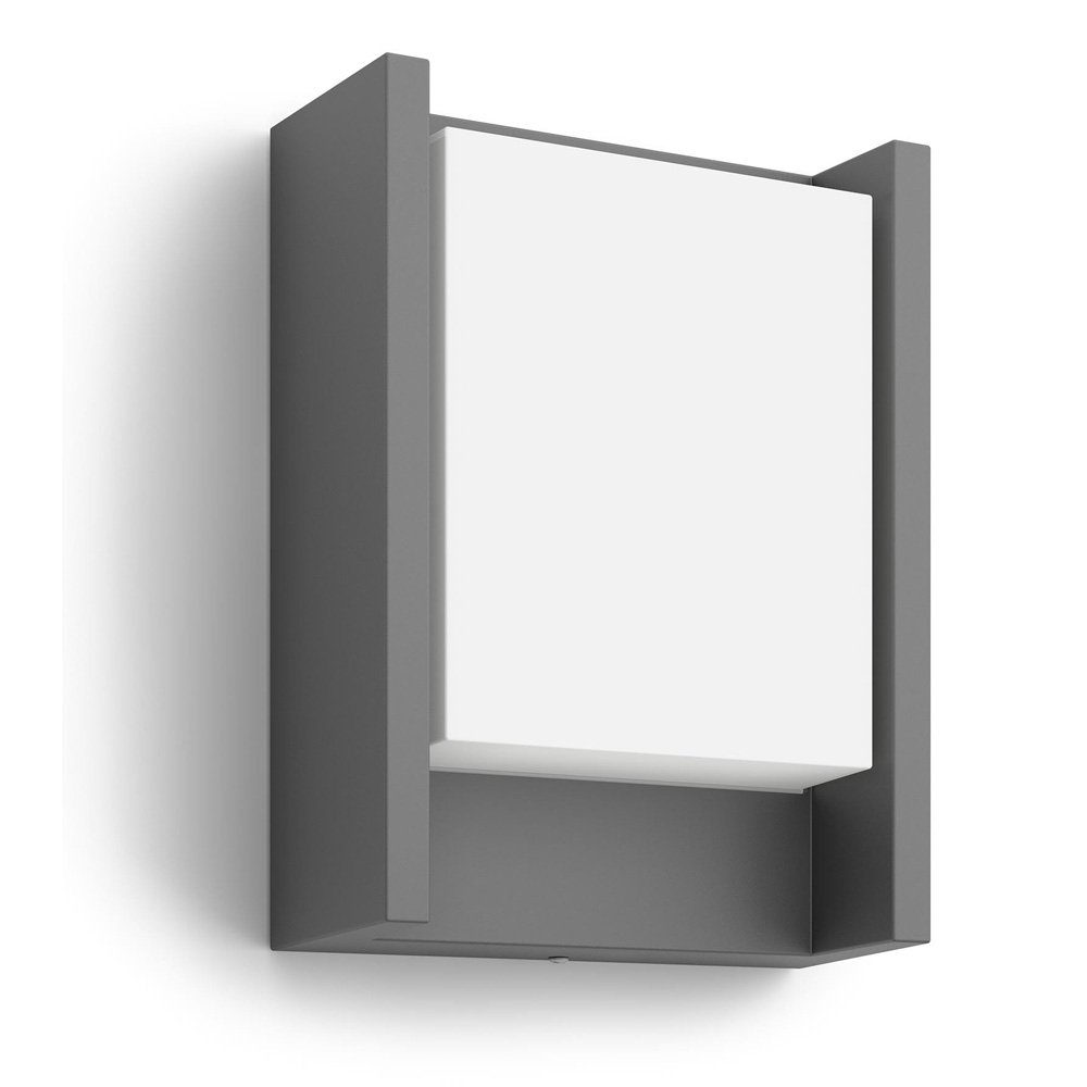 Philips Vierkante buitenlamp Arbour 22cm antraciet - 164609316