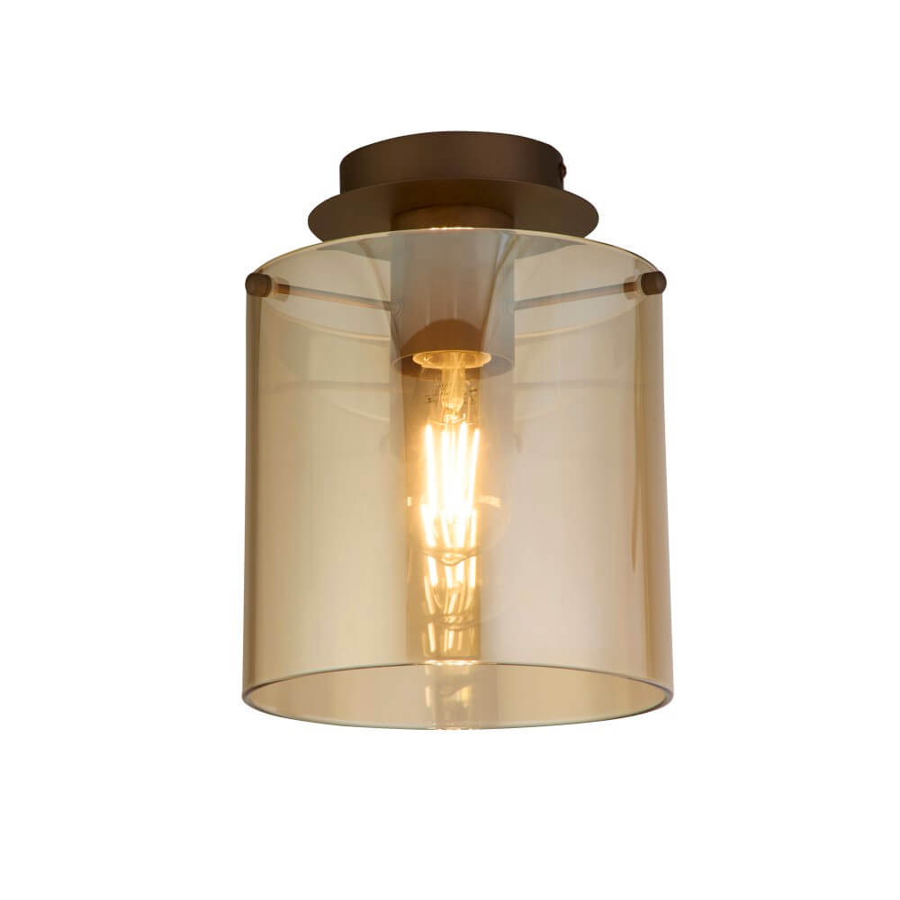 Searchlight Plafondlamp 1-lichtsSweden mocha bruin - 88911-1MO
