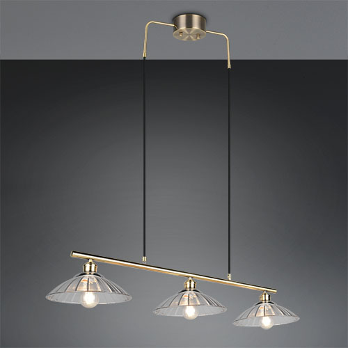 Trio Klassieke hanglamp Eluna 3-lichts oud messing - R36523004