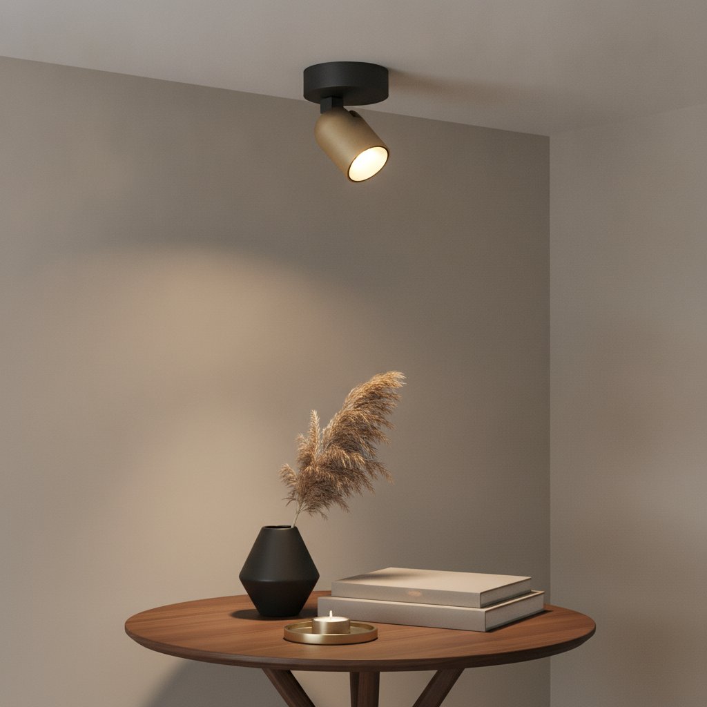 Artdelight Plafondlamp Houston 1-lichts zwart met champagne - PL HOUSTON1 ZW-CP